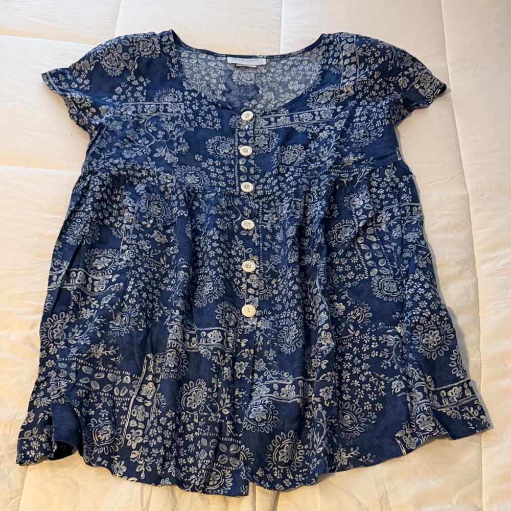 Floral Button-Down Maternity Top